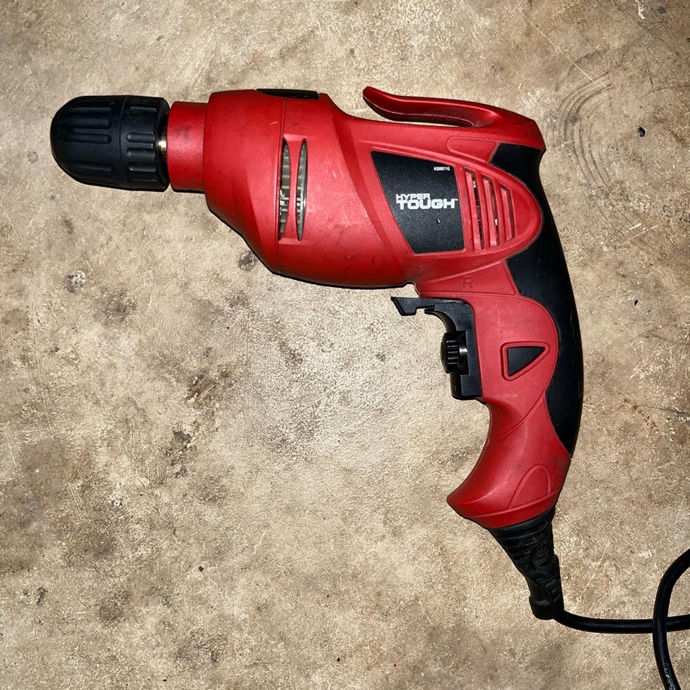 Hyper Tough Red and Black Corded Drill